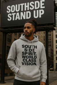 Load image into Gallery viewer, South Side Spirit. World Class Vision. Hoodie – Unisex Fleece| Bella + Canvas 3719