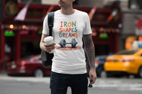 Load image into Gallery viewer, Iron Shapes Dreams – Motivational Fitness T-Shirt| Gildan® 5000